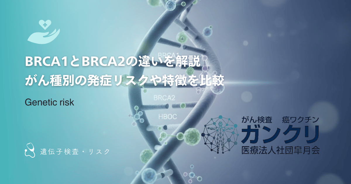 BRCA1とBRCA2の違いを解説｜がん種別の発症リスクや特徴を比較