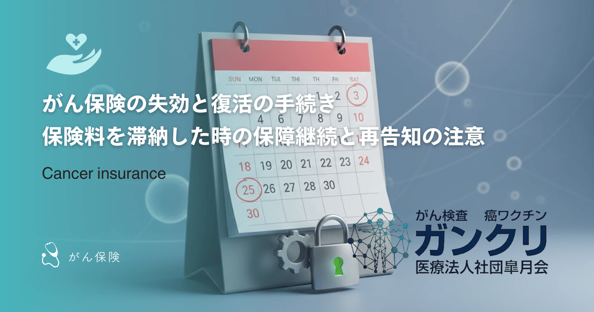 がん保険の失効と復活の手続き|保険料を滞納した時の保障継続と再告知の注意