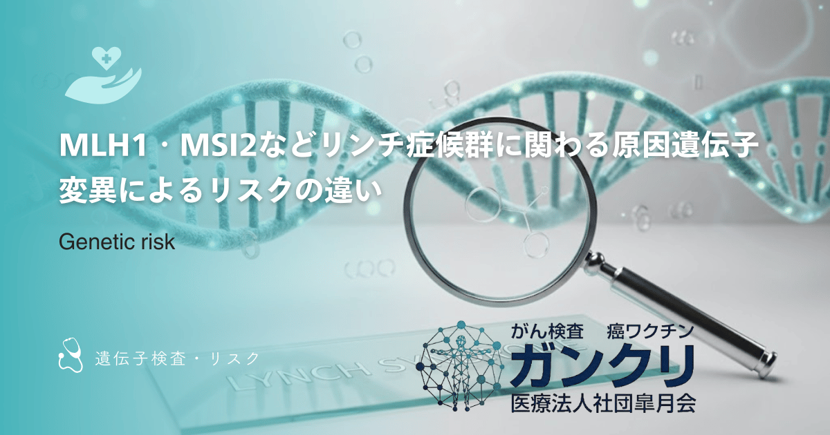 MLH1・MSI2などリンチ症候群に関わる原因遺伝子｜変異によるリスクの違い