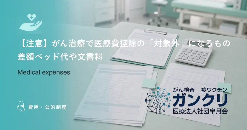 【注意】がん治療で医療費控除の「対象外」になるもの｜差額ベッド代や文書料